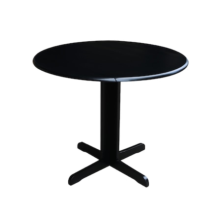 International Concepts Square Dual Drop Leaf Table, 36 in, Black, 36 W, 36 L, 30 in H, Wood, Black T46-36RP